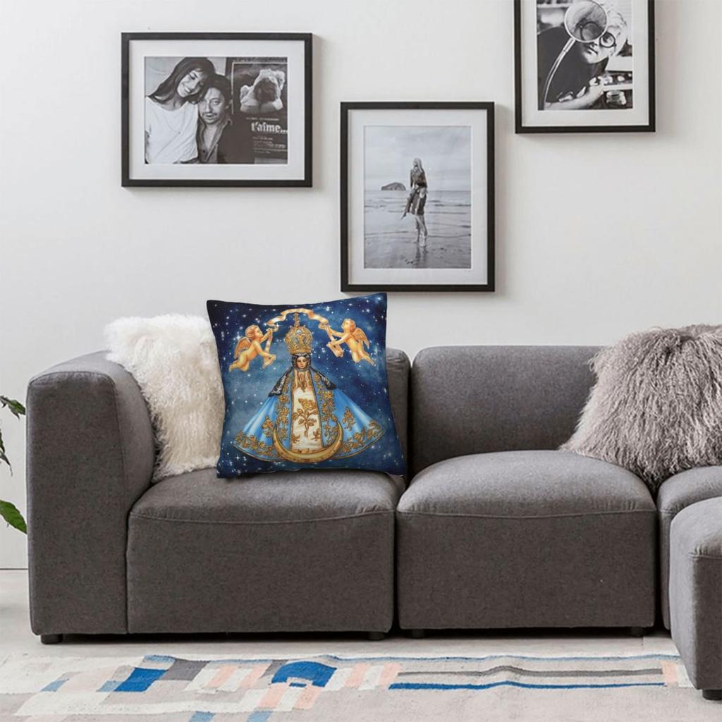 Virgen De San Juan De Los Lagos Square Pillowcase Polyester Linen Velvet Pattern Zip Decorative Throw Pillow Home Cushion Cover
