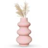 Керамическая ваза «Baby Pink Triple Ring» 8 дюймов — набор из 1 шт. | Декоративная ваза с тройным кольцом для сухоцветов и пампасной травы | Вазы для домашнего декора Последние
