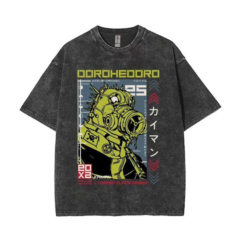 2026 Аниме Dorohedoro Графическая футболка Кайман Мерч Футболка Стирка Винтаж Готика Манга Рок Футболка Хай-стрит Оверсайз Футболки Футболка с коротким рукавом