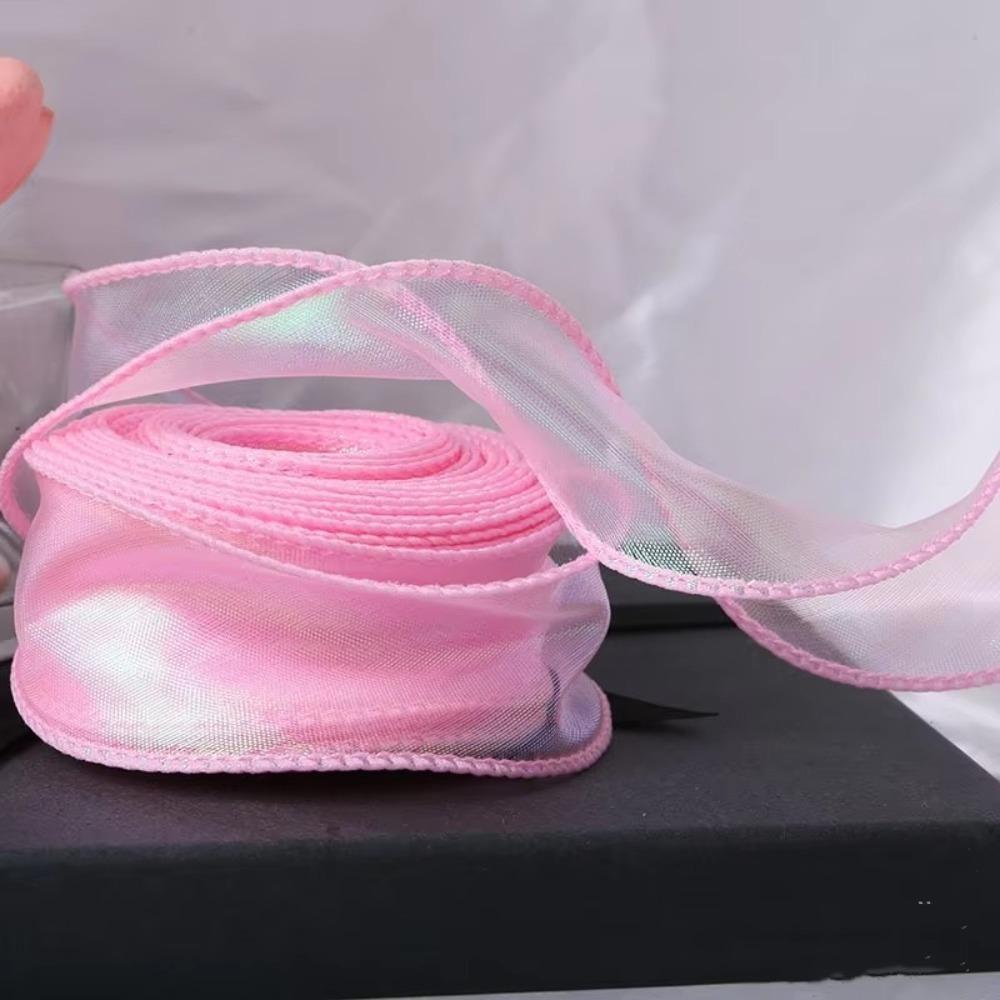 40MM Reflective Iridescent Wavy Edge Ribbon Gradient/Pleats/Magic/Gold Edge DIY Decor