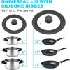 LMETJMA Универсальные крышки для кастрюль, сковород и сотейников Кухонная крышка для кастрюли с термостойким силиконовым ободком и закаленным стеклом JT526