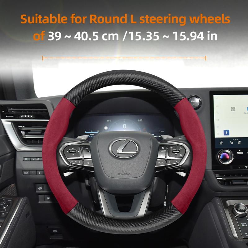 Suitable for m222 Suede Matte Carbon Fiber Texture Steering Wheel Cover Suitable for Is250 Gs300 Lx 570 Nx Is350 2019 Es350 Gx460 Is 300 Ls400 222m