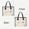 Cute Heart Printed Tote Bag Fashion Daily Shopping Carry Bag Casual Handbag