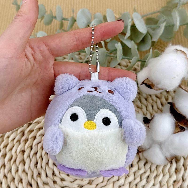 Cute Penguin Plush Key Ring Tourist Hat Penguin Keychain For Girls Gifts Creative School Bag Keychain