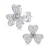 Moissanite Earrings 18K White Gold Plated Genuine 925 Sterling Silver Clover Earrings 0.6ct D Color VVS1 Clarity Jewelry
