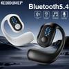 Легкие беспроводные наушники Bluetooth 5.4 с костной проводимостью Наушники с заушным крючком Светодиодный дисплей HD-вызов Микрофон Объемный звук Наушники-вкладыши