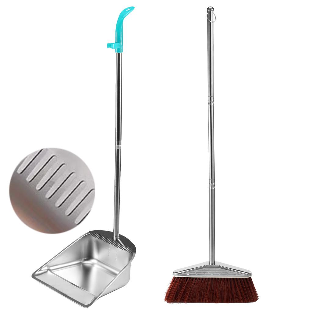 Набор совков для мусора из нержавеющей стали Magic Brushs, комбинированный бытовой инструмент для уборки, совок для мусора с длинной ручкой, подметание