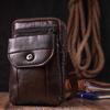 Компактная мужская сумка на пояс из натуральной кожи Vintage Bag 22141 Коричневый