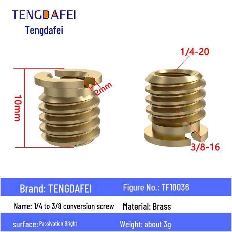 Адаптер для штатива с креплением на стойку для освещения и поворота камеры с резьбой 1/4" на 3/8" на M4/M5/M6/M8
