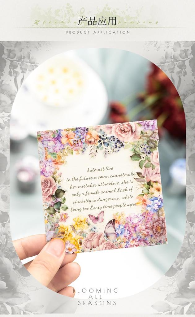 Alideco Маскировочная Милая Цветочная Растение 50 мм Шириной x 2 м ПЭТ Клейкая Широкая Стильная Маскировочная Наклейка Набор из 6 рулонов Лента, Дизайн, Ландшафтный, Прозрачная, Водостойкая,