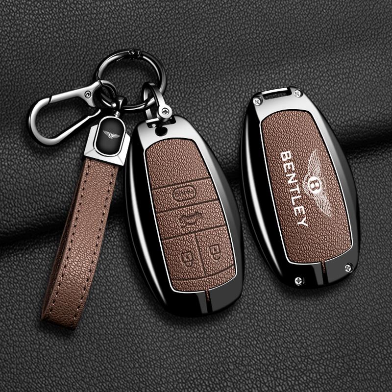 Zine Alloy Car Key Case Cover Shell Holder For Bentley Flying Spur Continental GT Bentayga Mulsanne Protector Remote Accessories TH3