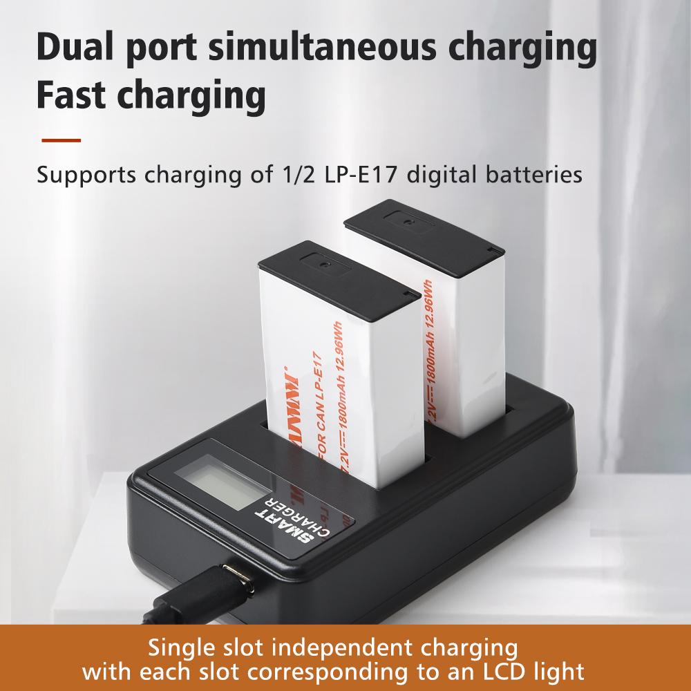 Аккумулятор LP-E17 LP E17 емкостью 1800 мАч с зарядным устройством USB-кабеля для Canon EOS RP 200 250D M3 M5 M6 750D 760D T6i T6s 800D 8000D 77D Kiss X8i