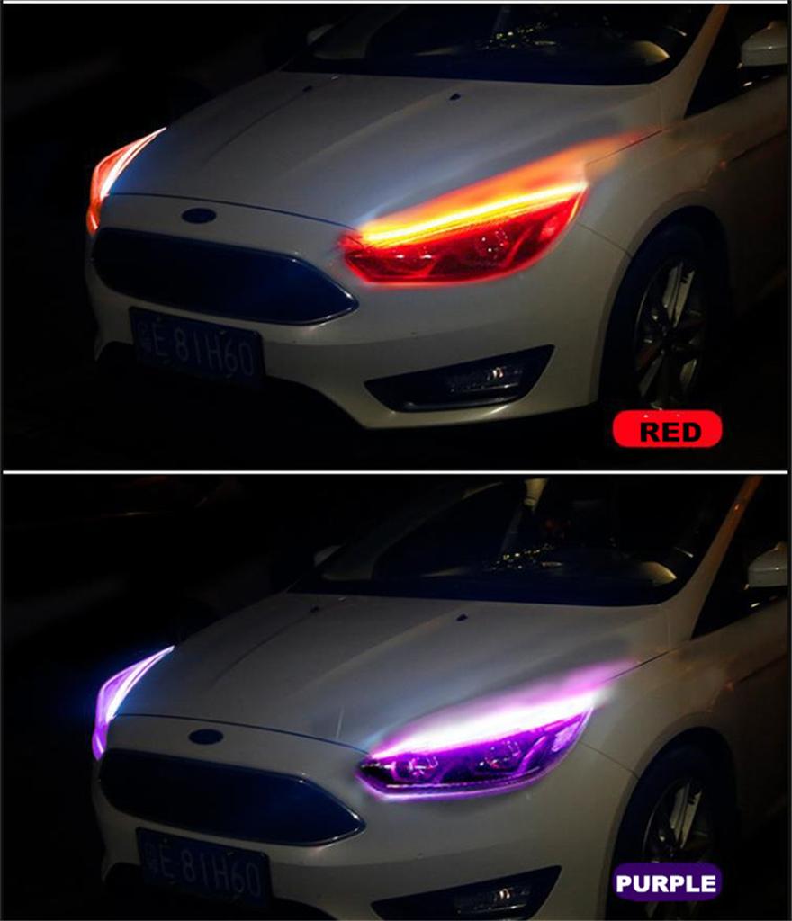 60CM RGB Sequential LED DRL Strip Bluetooth APP Control