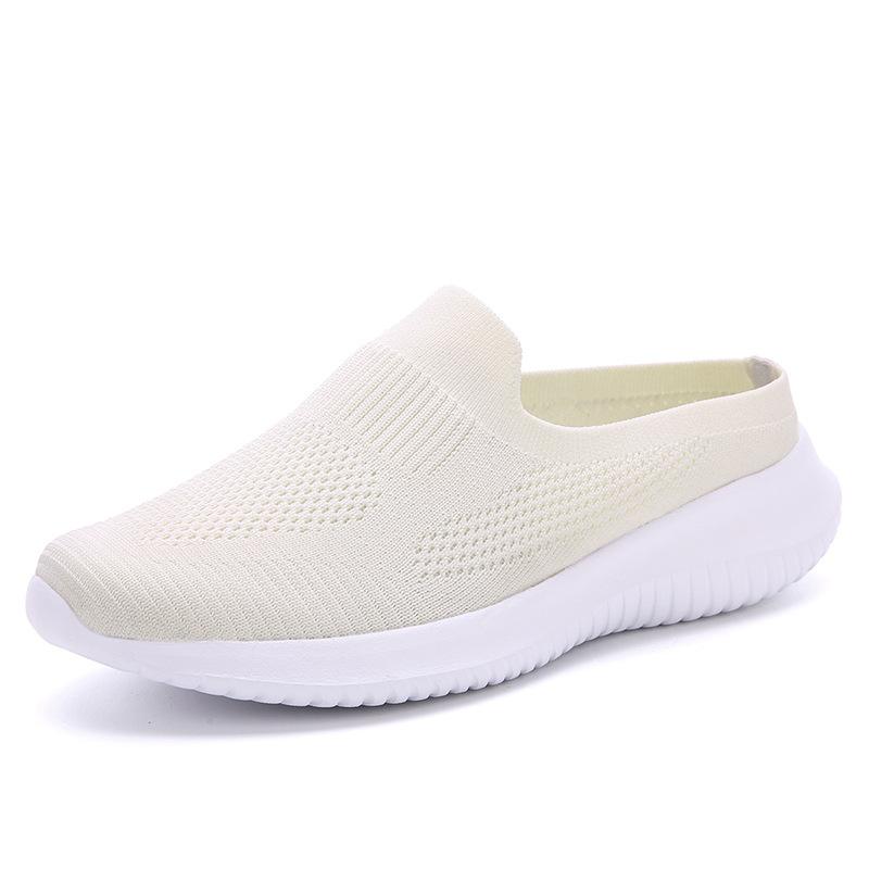 One Pedal Lazy Half Slippers Women's Summer Lightweight Mesh Foot Cover Women's Shoes Pregnant Women's Walking Shoes Old Beijing Cloth Shoes Women