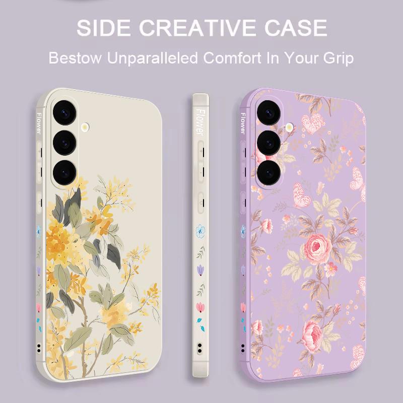 Чехол INS с принтом подсолнуха для Samsung S26 S25 Ultra S24 S23 S22 Plus S21 FE A15 A16 A17 A35 A36 A54 A55 A56 5G Мягкий силиконовый чехол