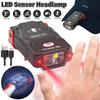 Portable Led Sensor Headlamp Super Bright Clip Cap Light Camping Headlight Rechargeable Adjustable Angle for Running Hiking