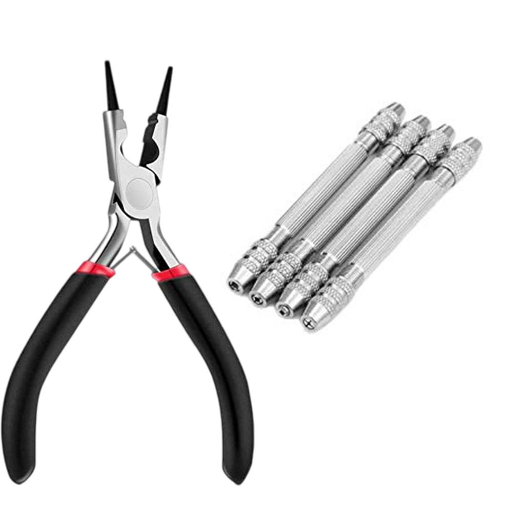 Двусторонняя ручная дрель Набор для изготовления ювелирных изделий для скручивания проволоки и металлообработки со сверлами из углеродистой стали