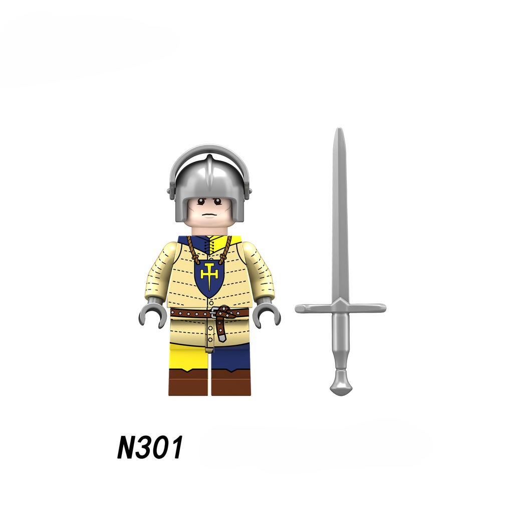 Средневековые войны роз, английские солдаты, строительные блоки, фигурки, мини-игрушка для детей N301 N302 N303 N304