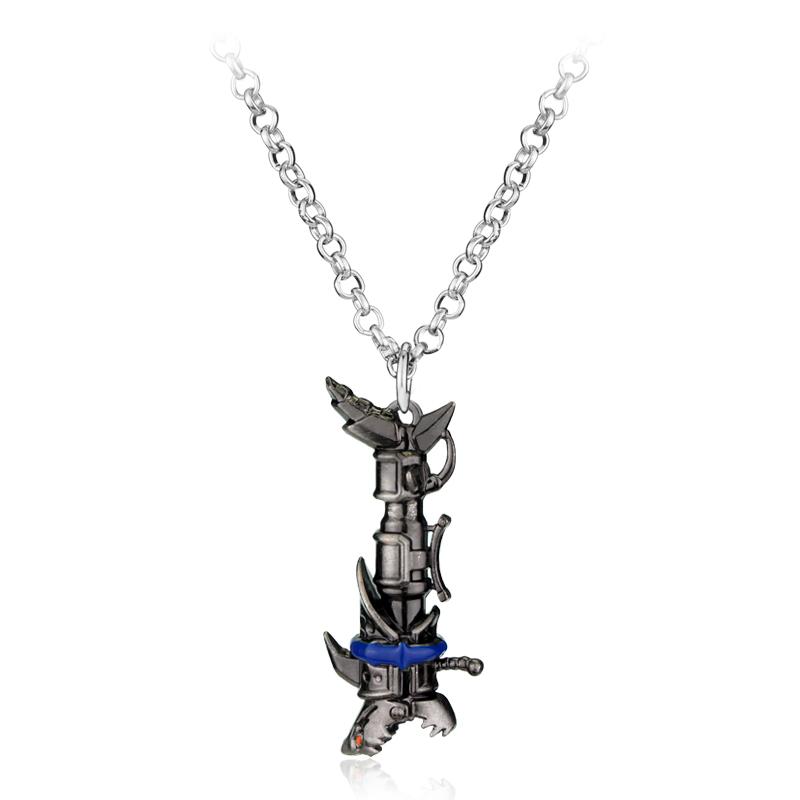 Game League Of Legend Weapon Necklace Hero League Rank Ahri Riven Yasuo Cosplay Necklace Men Chain Jewelry For Fans