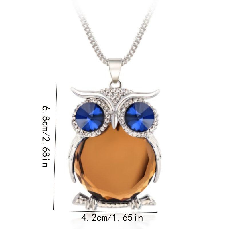Новое винтажное длинное ожерелье с подвеской в виде совы для женщин 2025 года, модное ожерелье с кристаллами и цепочкой для свитера, колье, женское ювелирное ожерелье, подарки