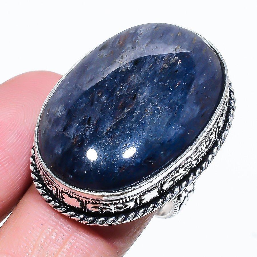 Sodalite Handmade 925 Sterling Silver Gift Jewelry Ring Size 9 P8o53