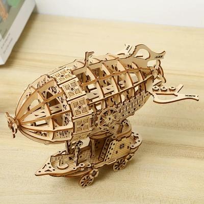 3D Деревянный Пазл Дирижабль Механическая Модель DIY Сборка Креативный Подарок Для Взрослых И Детей Уникальный Дизайн Деревянного Пазла