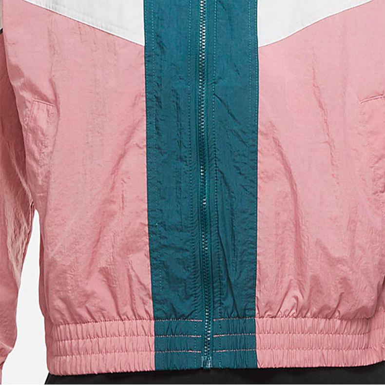 Nike Повседневная спортивная тканая куртка с капюшоном и цветными блоками, мужская верхняя одежда розового цвета DC0502-375