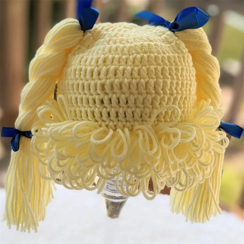 Новая шапка-чулок с кошачьими ушками, связанная вручную