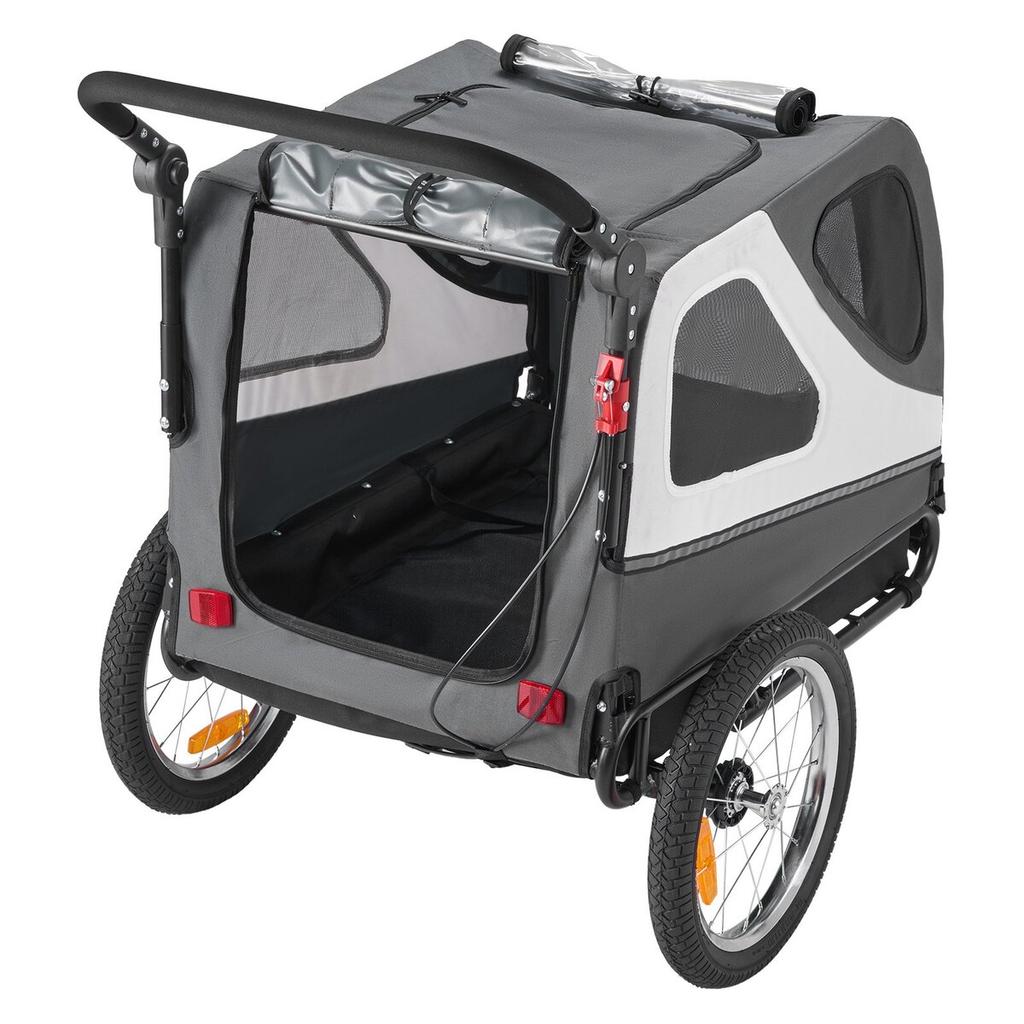 Dog Bike Trailer, Supports up to 45 kg, 2-in-1 Pet Stroller Cart Bicycle Carrier for Small & Large Dogs, Easy Folding Frame with Quick Release Wheel,