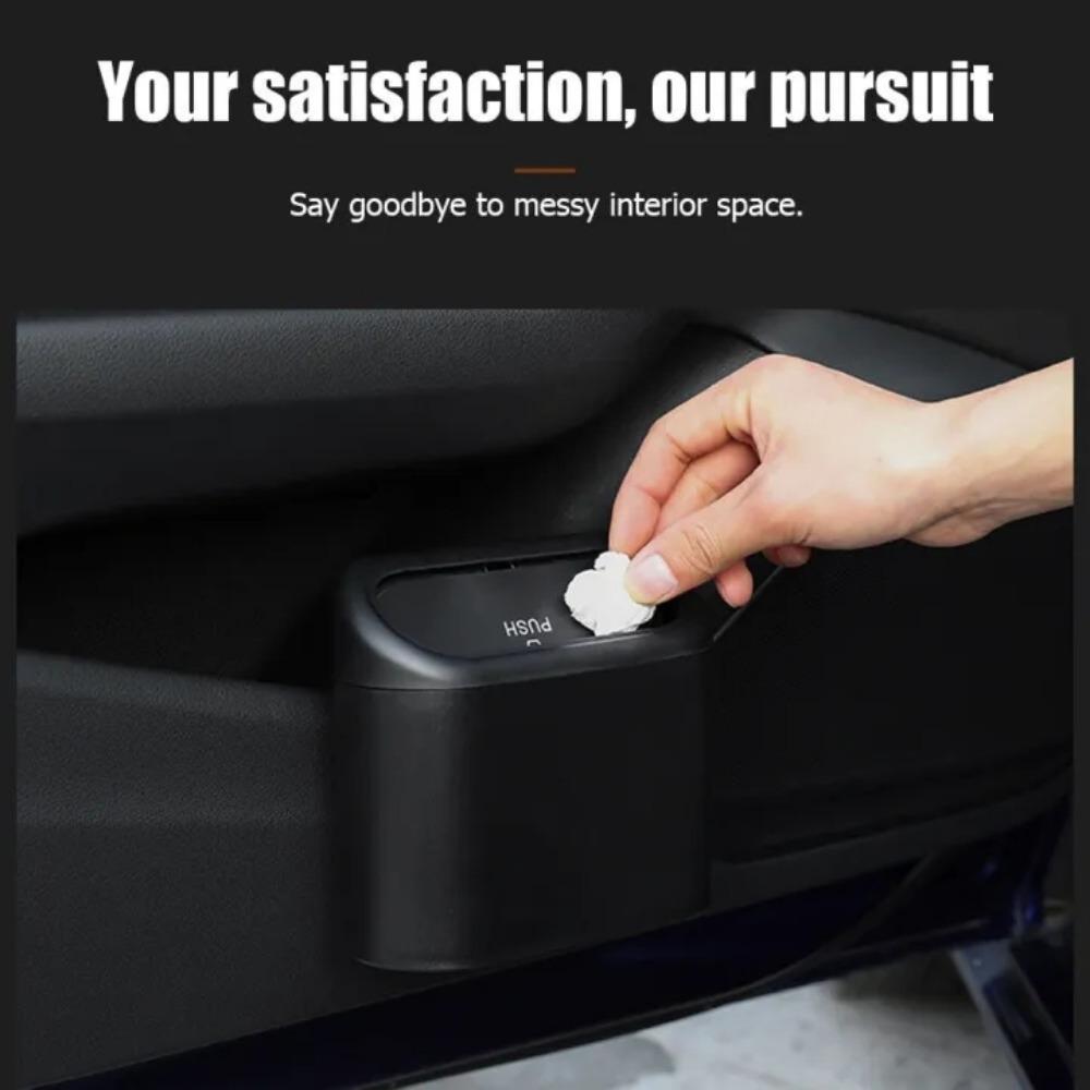 Car Trash Can ABS Mini Leak-proof Vehicle Pressing Type Garbage Can Auto Interior Accessories for Automobile Office Home Kitchen