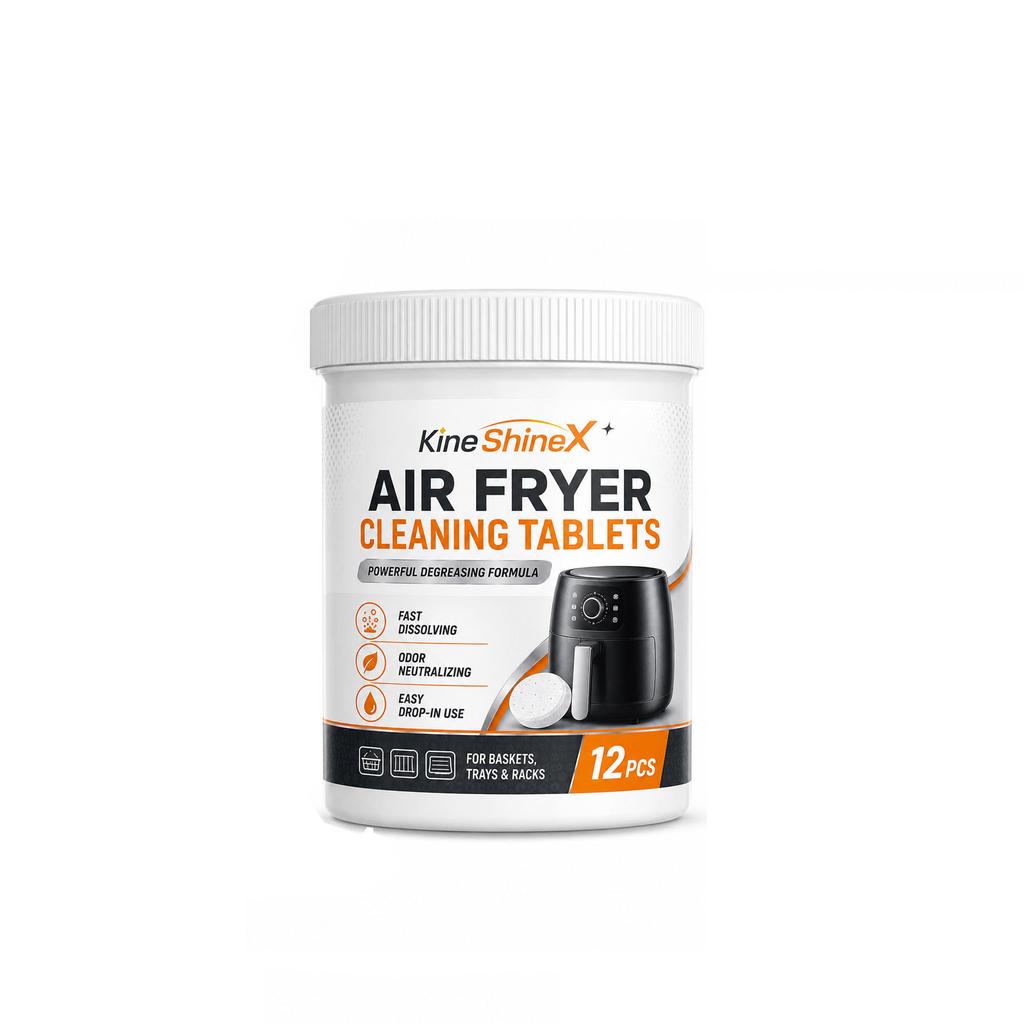 12 PCS Air Fryer Cleaning Tablets, Fast Dissolving Degreaser for Baskets, Trays and Racks, Grease and Odor Control, Kitchen Care