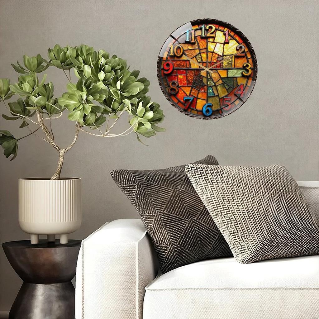 30x30cm Modern Glass Clock Custom Logo Silent Sweep Second Hand Clear Wall Decor