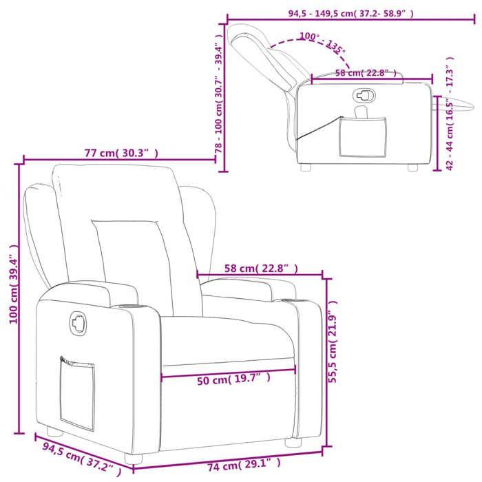 VidaXL Recliner, Relaxation Chair with Cup Holders, Seat with Backrest and Armrests Living Room, 372433