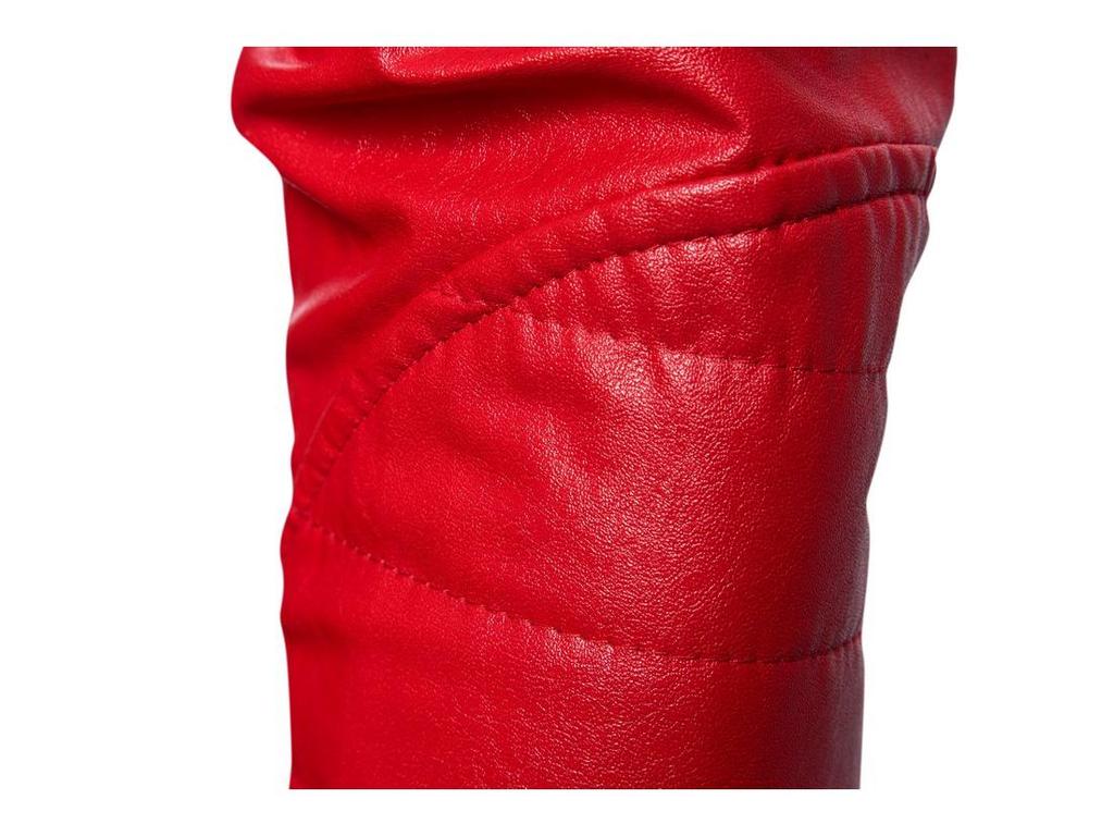 Мужская кожаная куртка на молнии со стойкой - Однотонная, повседневный европейский и американский стиль для осени/зимы 2023