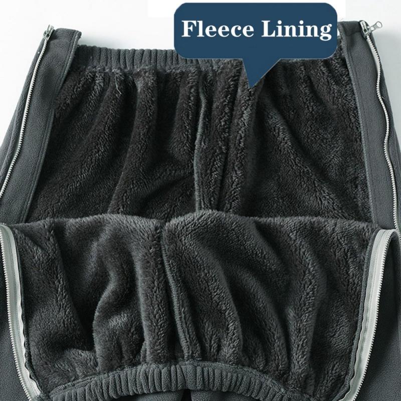 Мужские штаны для ухода за пациентами с полной молнией и флисовой подкладкой, послеоперационные, легко надеваются/снимаются