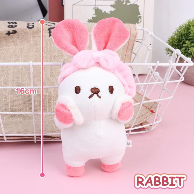Bath Rabbit Piggy Bear Soft Plush Stuffed Doll Toy Keychain Bag Pendant Kid Gift