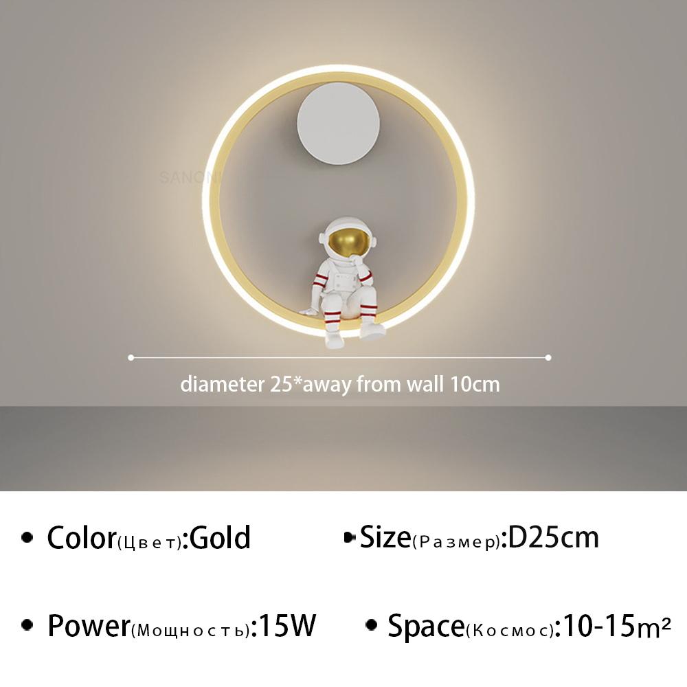 Creative Children Room LED Wall Lamp for Bedroom Bedside Study Aisle Living Modern Astronaut Wall Sconce Luster Lighting Fixture