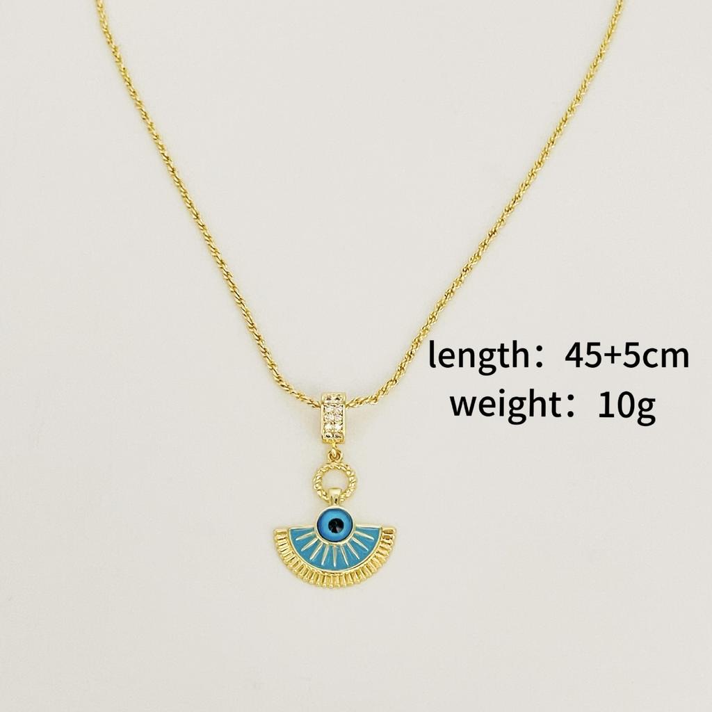 Necklace Copper Gold Plated Necklace Turkish Devil'S Eye Pendant Personality Fashion Necklace Women