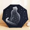 Кошка Звездная ночь: Уникальный спутник на каждый день - Зонт с автооткрытием/закрытием, Аксессуар для путешествий на открытом воздухе, Легкий и прочный