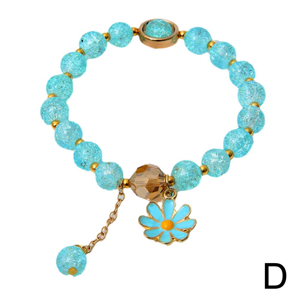 Многоцветный браслет с бусинами в виде цветка маргаритки Ins Нишевое Минималистичное Ручное Украшение Корейский Холодный Стиль для Женщин Идеально для Ношения Поодиночке или в Наборе
