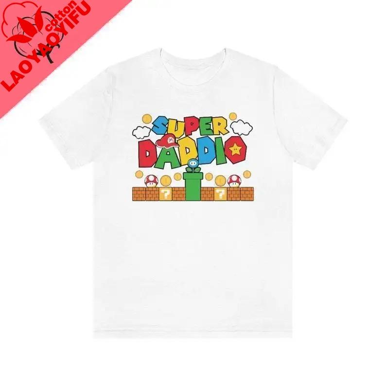 Super Daddio Funny Gamer Dad Fathers Day Gift Tshirt 100 Cotton New Fashion Short Sleeve Vintage Classic Streetwear Tee Tops