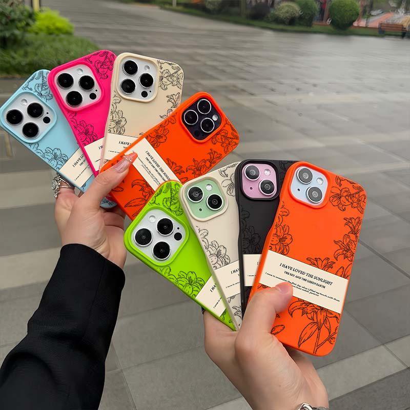 Мягкий чехол с рисунком цветов для iPhone 16 15 14 13 12 11 Pro Max 14 15 16 Plus Новый Полупакет Противоударный и противоскользящий Чехол для телефона