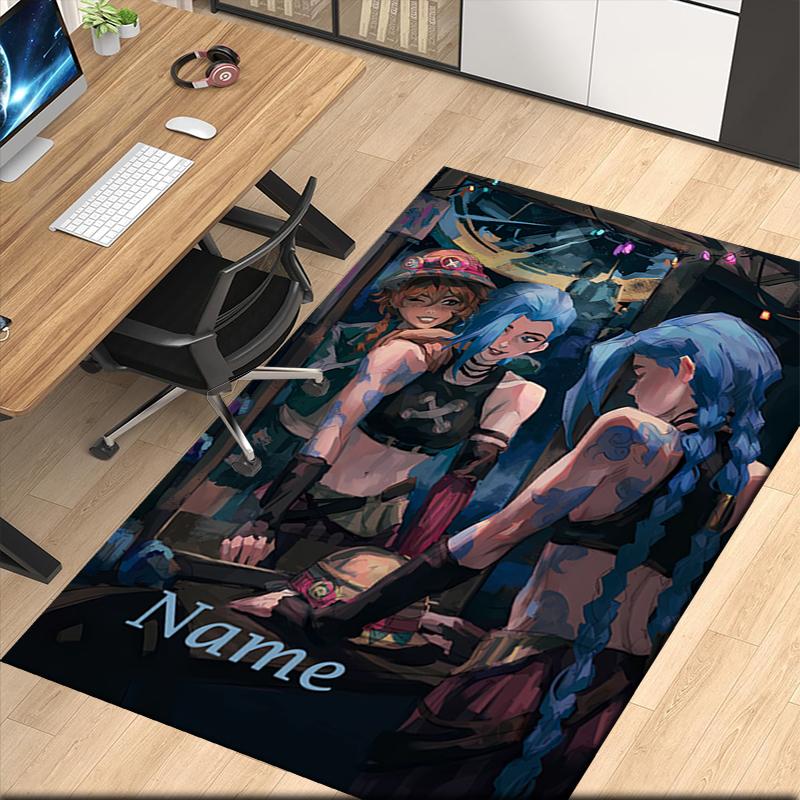Custom Name Jinx Printed Carpet, for Office Chair Living Room Bedroom Kitchen Room Decor Gifts.