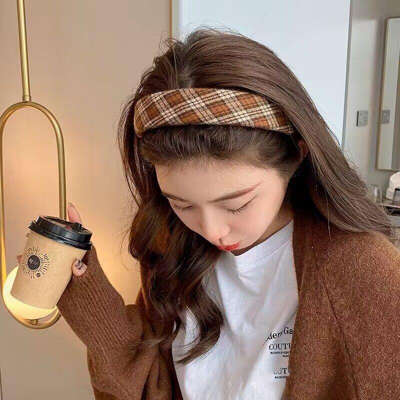 Новые корейские женские широкие ленты для волос, головной убор, винтажный простой обруч для волос с принтом, резинки для волос, аксессуары для волос для девочек, головные уборы