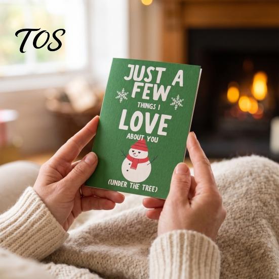Secret Santa Gift Ideas Christmas Card Book, 10-Page Holiday Holder with Write-On Money Notes, Festive Paper Booklet for Xmas Exchange, Stocking