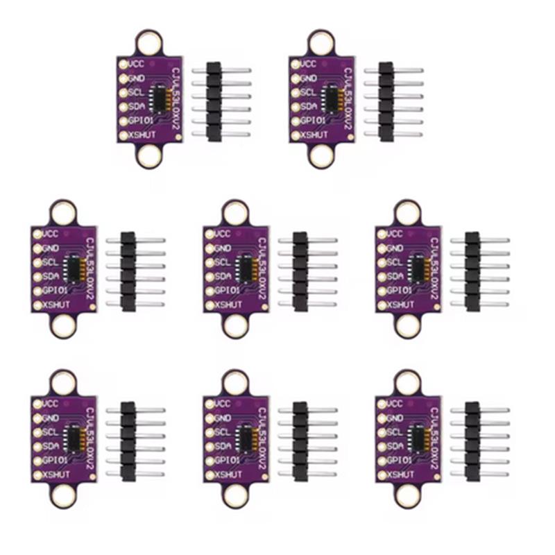 1-10PCS VL53L0X Time-of-Flight (ToF) Laser Ranging Sensor Breakout 940nm GY-VL53L0XV2 Laser Distance Module I2C IIC with Pin
