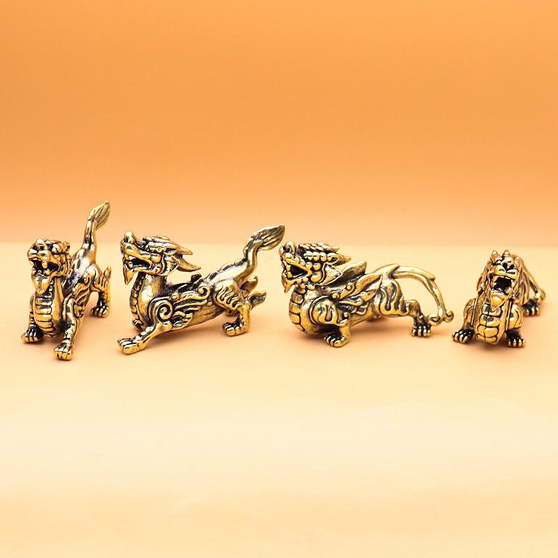 1Pc Good Lucky Golden Dragon Chinese Zodiac Twelve Statue Gold Dragon Statue Animals Sculpture Figurines Desktop Decoration