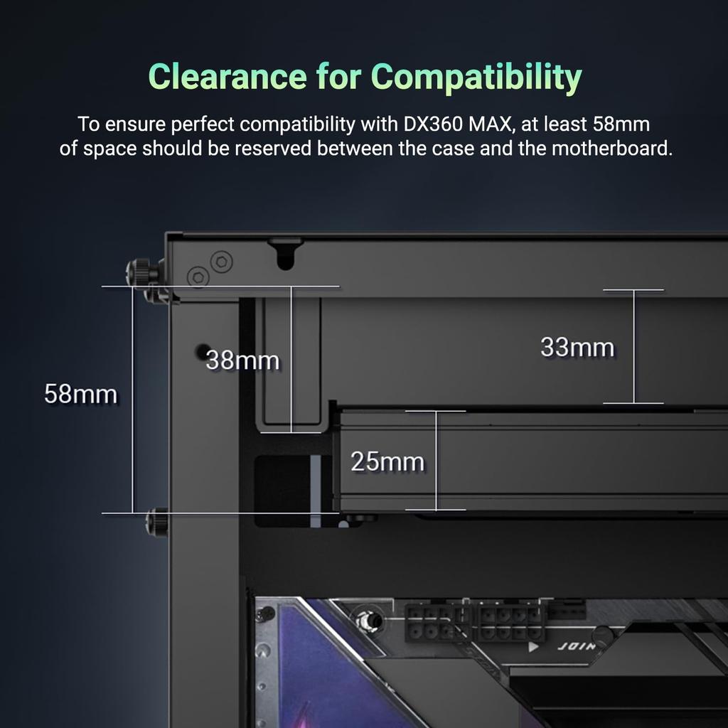 DX360 MAX Liquid CPU Cooler 360mm ARGB AIO 38mm Thick 3 120mm High Efficiency Zero RPM Compatible with Intel AMD TDP 350W ID-COOLING Cooler, Radiator,