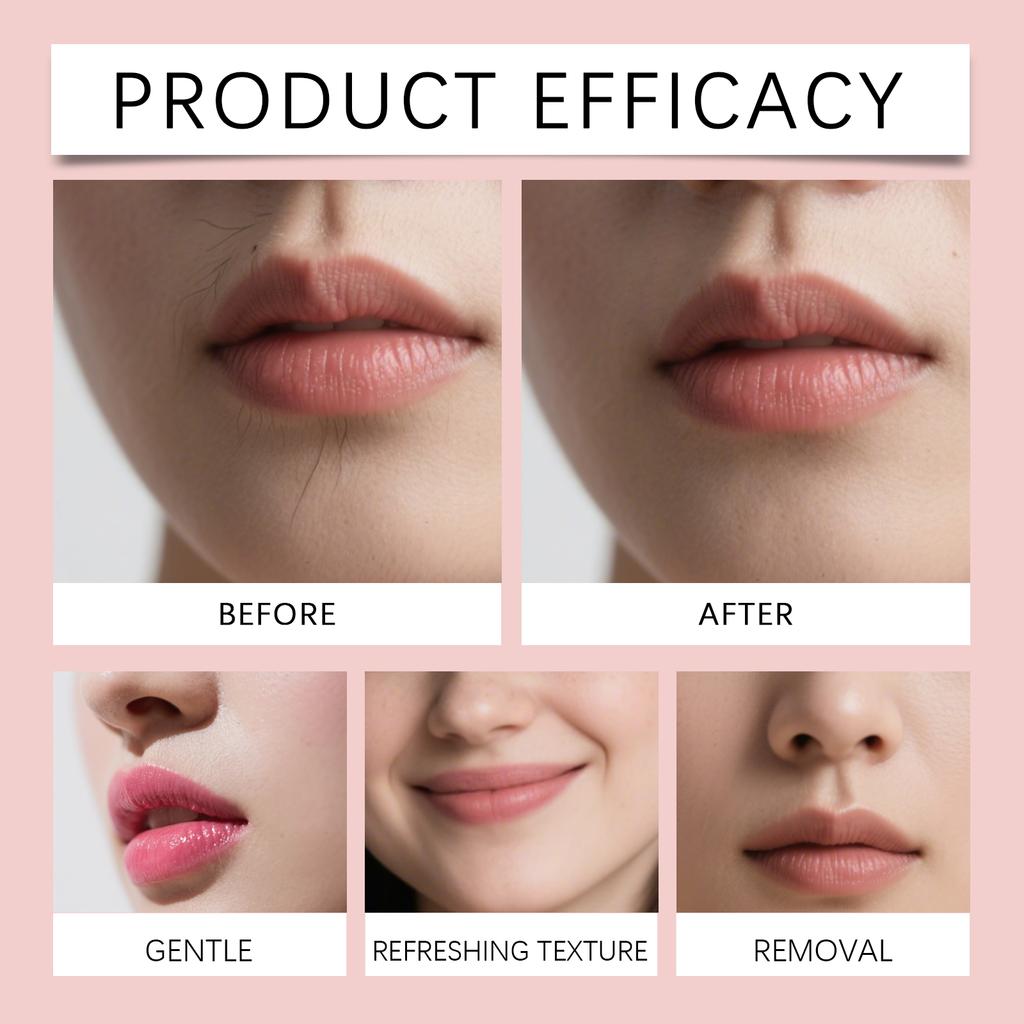 Смягчающий набор для удаления волос, Нежное удаление волос на губах, Удаление волос на лице, Удаление волос на лице Успокаивающий и нежный