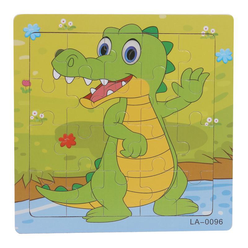 20-Piece Wooden Animal Cartoon Puzzle for Children Ages 3-7: Educational Early Learning Toy